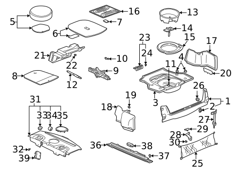 Interior Trim - Rear Body for 2000 Cadillac DeVille #0