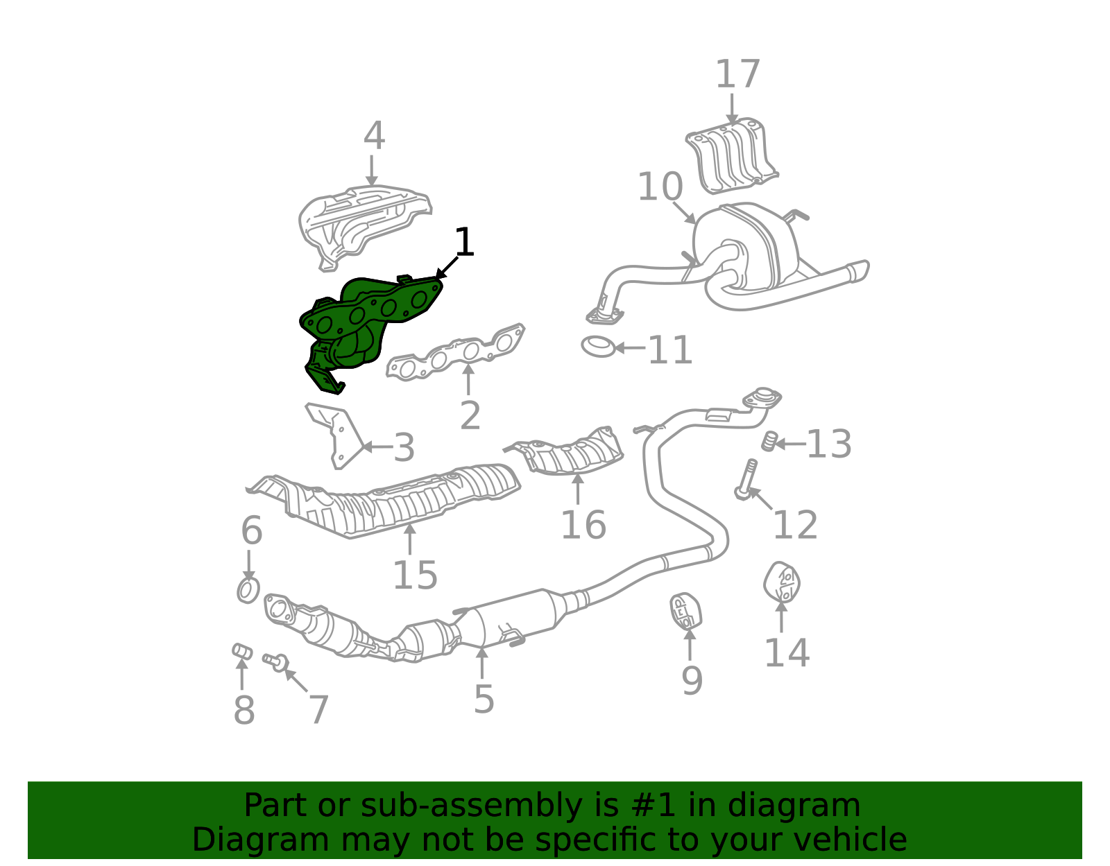 2007-2012 Toyota Yaris Exhaust Manifold 17141-21130 | OEM Parts Online