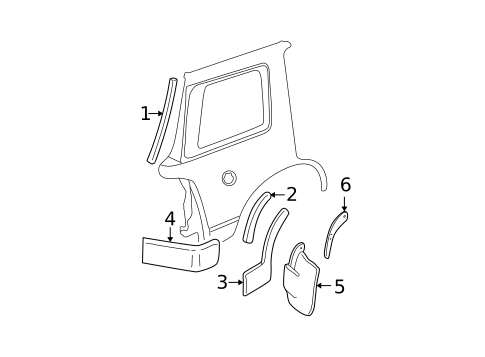 Exterior Trim - Quarter Panel for 2005 Ford Explorer #0