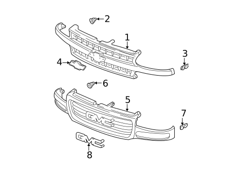 Grille & Components for 2002 Chevrolet Silverado 1500 #0