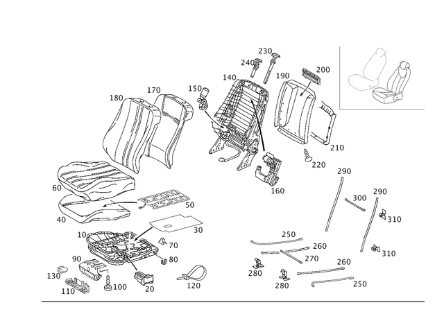 2029140515 - Driver Seat: Insert for Mercedes-Benz Image image