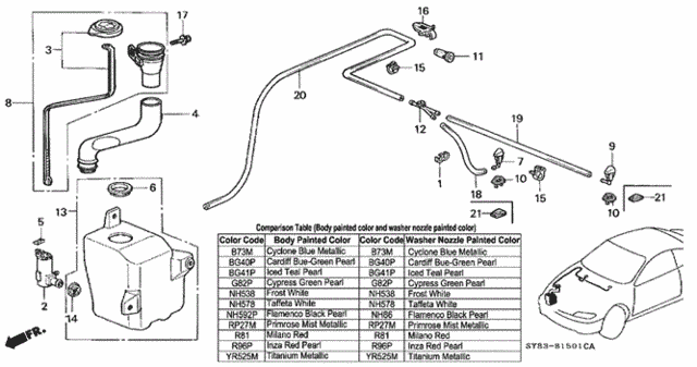 Windshield Washer (2) for 1998 Acura CL #0