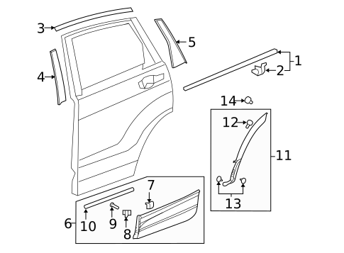 Exterior Trim - Rear Door for 2020 Honda CR-V #0