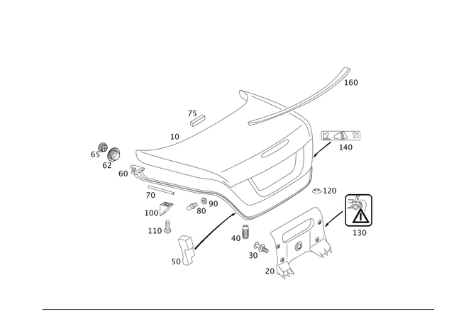 171750007528 - Trunk Lid: Trunk Lid for Mercedes-Benz Image image