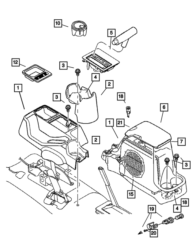 5HF13XDVAD - Instrument Panel and Radios and Consoles: Floor Console for Mopar Image
