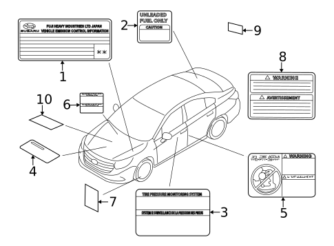 確認用　2023 Information Labels for 2023 Subaru WRX | OEM Parts Online