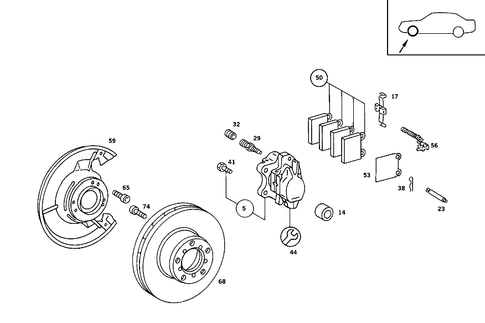 Front Wheel Brake for 1985 Mercedes-Benz 380SE #0