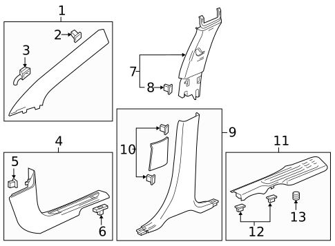 Interior Trim - Pillars for 2023 GMC Acadia #0