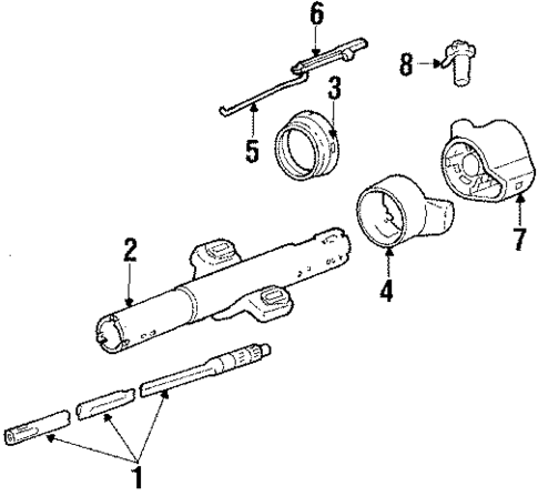 Steering Column Assembly for 1988 Oldsmobile Cutlass Calais #1