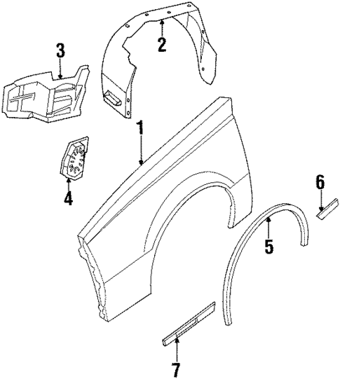Exterior Trim - Fender for 1989 Buick Skyhawk #0