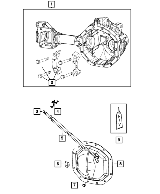 5170303AC - Front Axle; Corporate 205 MM Heavy Duty; Differential and Drive Line: Axle Housing for Mopar Image