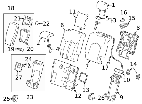 Rear Seat Components for 2012 Cadillac SRX #0