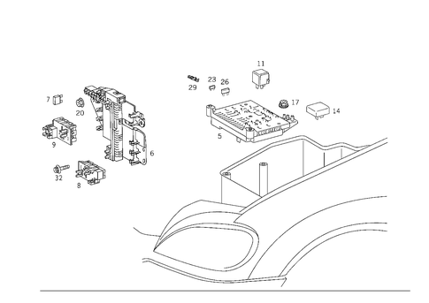 Fuse Box and Relay for 1998 Mercedes-Benz ML320 #1