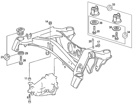 Rear Axle Support for 1990 Mercedes-Benz 190E #0
