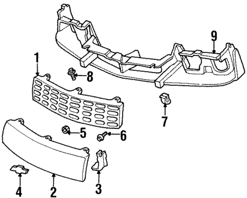 Grille & Components for 1995 Chevrolet Beretta #0