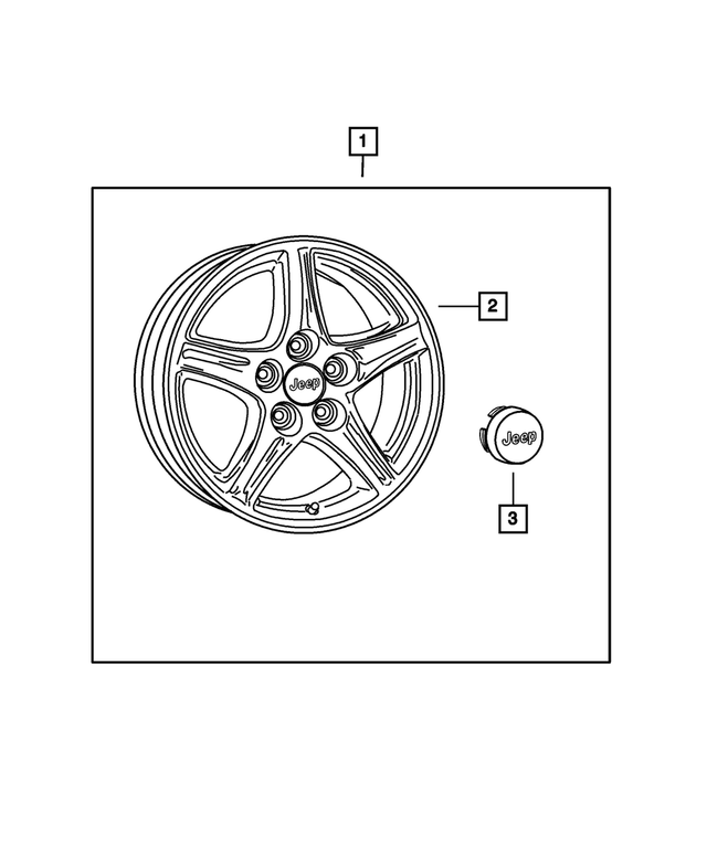82209904AB - Mopar Accessories - Component Parts: Cast Aluminum Wheel Kit for Mopar Image