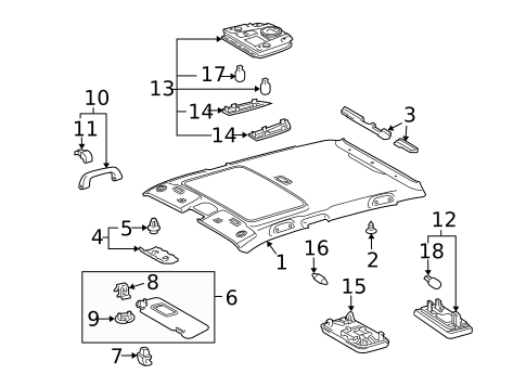Interior Trim - Roof for 2012 Toyota Prius Plug-In #0