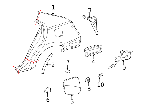 Quarter Panel & Components for 2022 Lexus IS300 #1