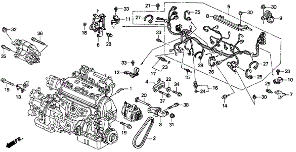 Engine Sub Cord - Clamp (S,SI) for 1995 Honda Civic del Sol #0