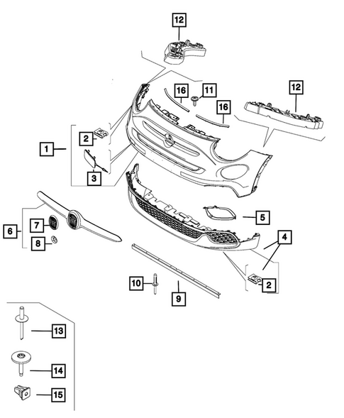 Front Bumper and Fascia for 2022 Fiat 500X #1