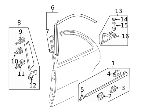 Exterior Trim - Rear Door for 1997 Mazda Millenia #0