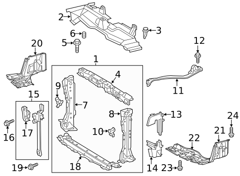 Radiator Support for 2018 Toyota Prius C #0