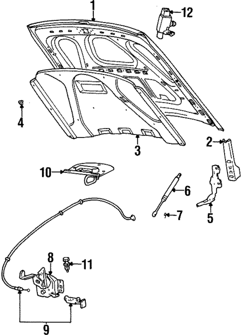 Hood & Components for 1998 Mercury Grand Marquis #0