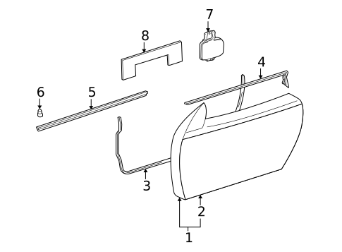 Door & Components for 2002 Mercedes-Benz SLK 32 AMG&reg; #0