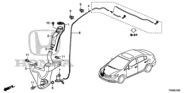 Windshield Washer (1) for 2012 Honda Civic #0