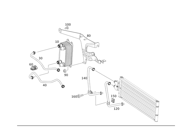 19956377 - Radiator: Line Bracket for Mercedes-Benz Image image