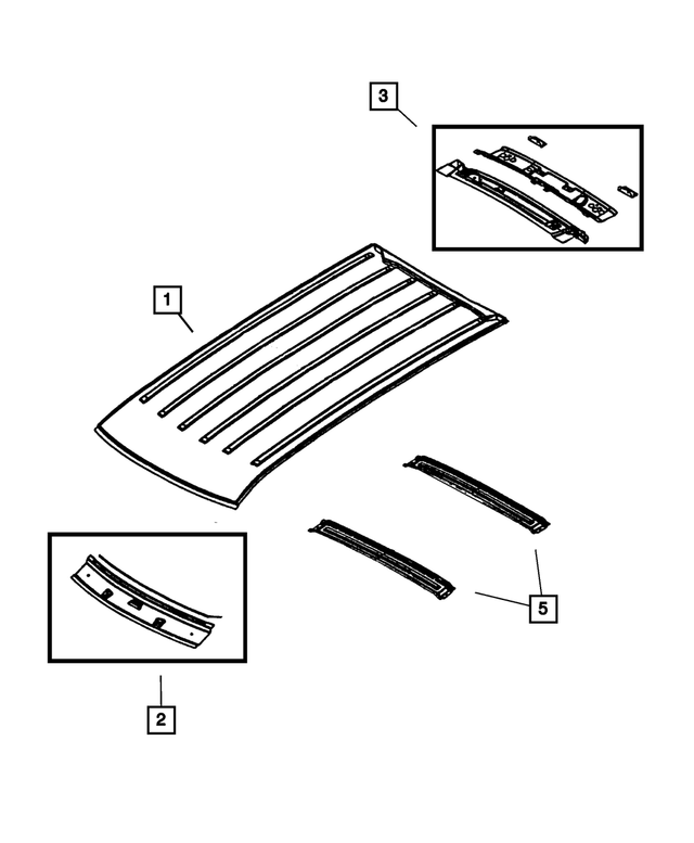 55135523AH - Body Sheet Metal Except Doors: Panel Header, Rear for Mopar Image