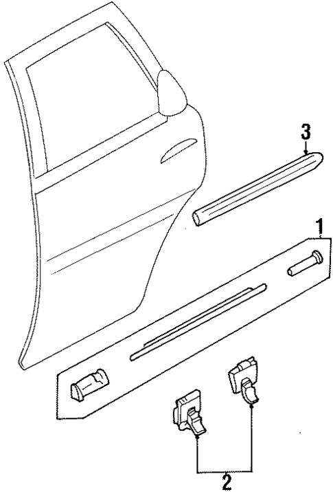 Exterior Trim - Rear Door for 2001 Ford Escort #0