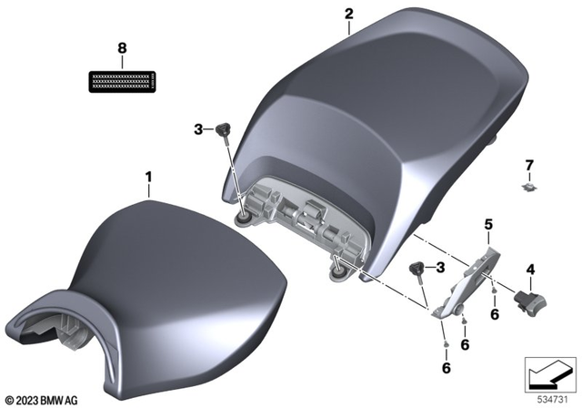 52538544784 - Seats and Seat Bench: Driver Seat, Black, Heated -  for BMW-Motorrad Image