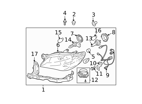 Headlamp Components for 2007 Subaru Impreza #0