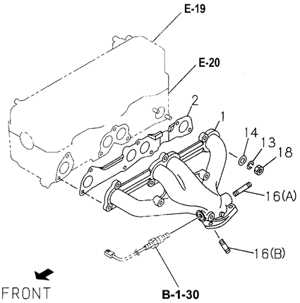 Exhaust Manifold (1) for 1995 Honda Passport #0
