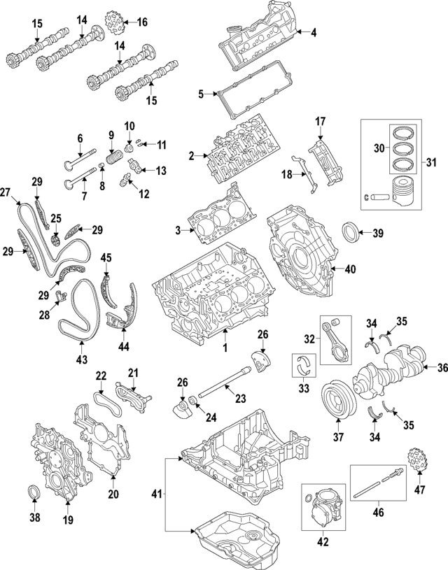 59103011FM - Engine: Cylinder Block for Audi Image