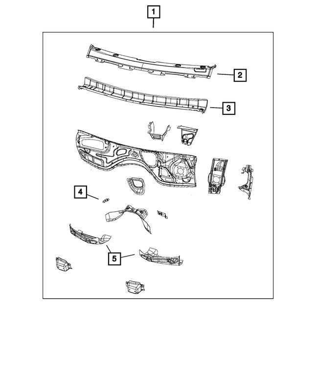 68031074AB - Body Sheet Metal Except Doors: Plenum Panel for Mopar Image