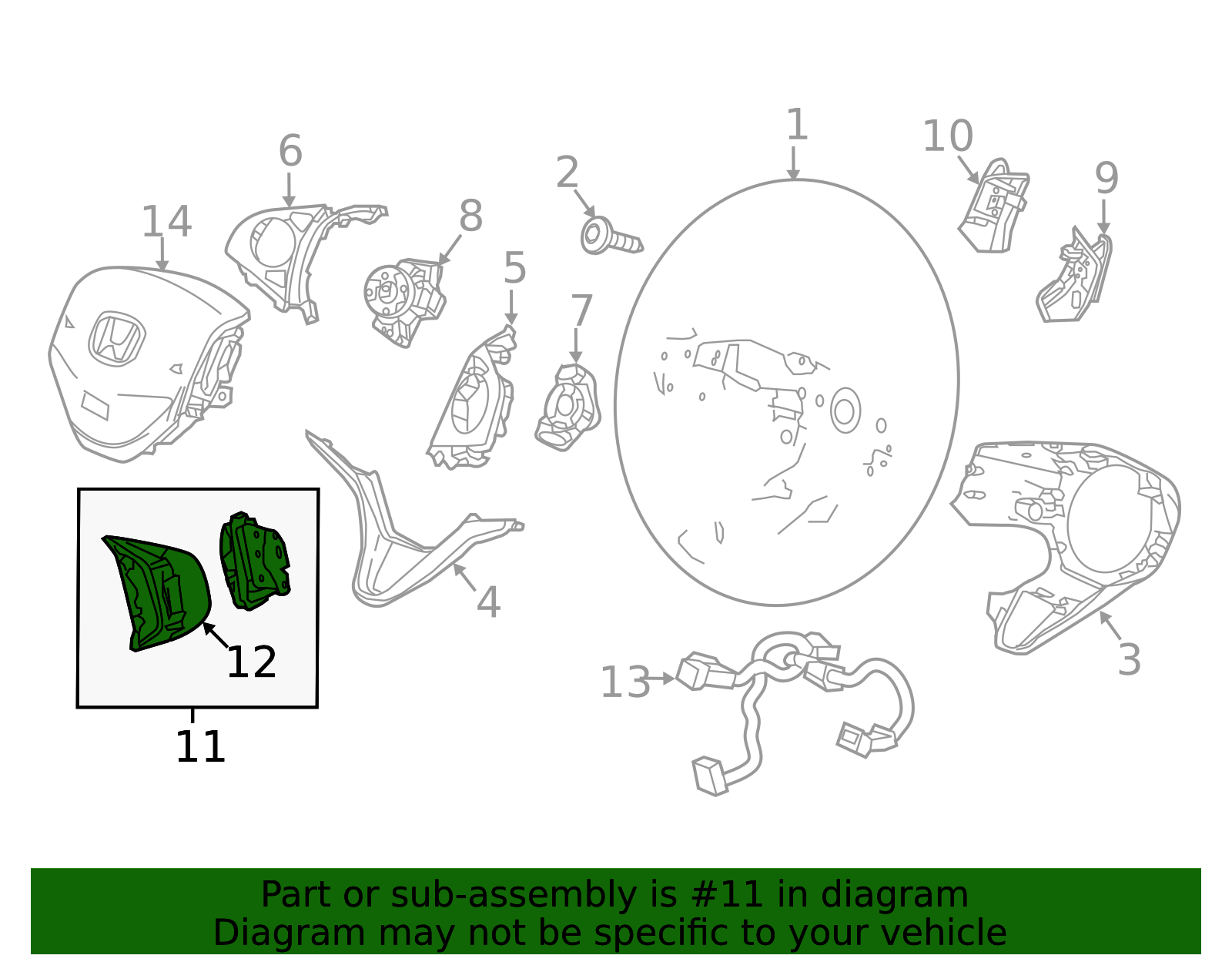 35875-T5A-J01 - Switch Assembly Multi Information - 2016-2020 Honda HR ...