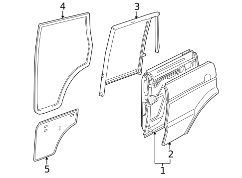 Door & Components for 2000 Land Rover Discovery #1