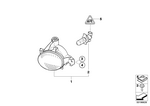 63177184318 - Lighting: Front Fog Lamp, Cornering Lamp, Right for BMW Image