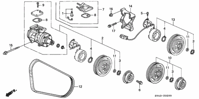 A/C Compressor (Denso) (1) for 1994 Honda Accord #0