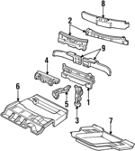 F3DZ5411218A - Body: Rear Floor Pan for Ford: Taurus | Mercury: Sable Image