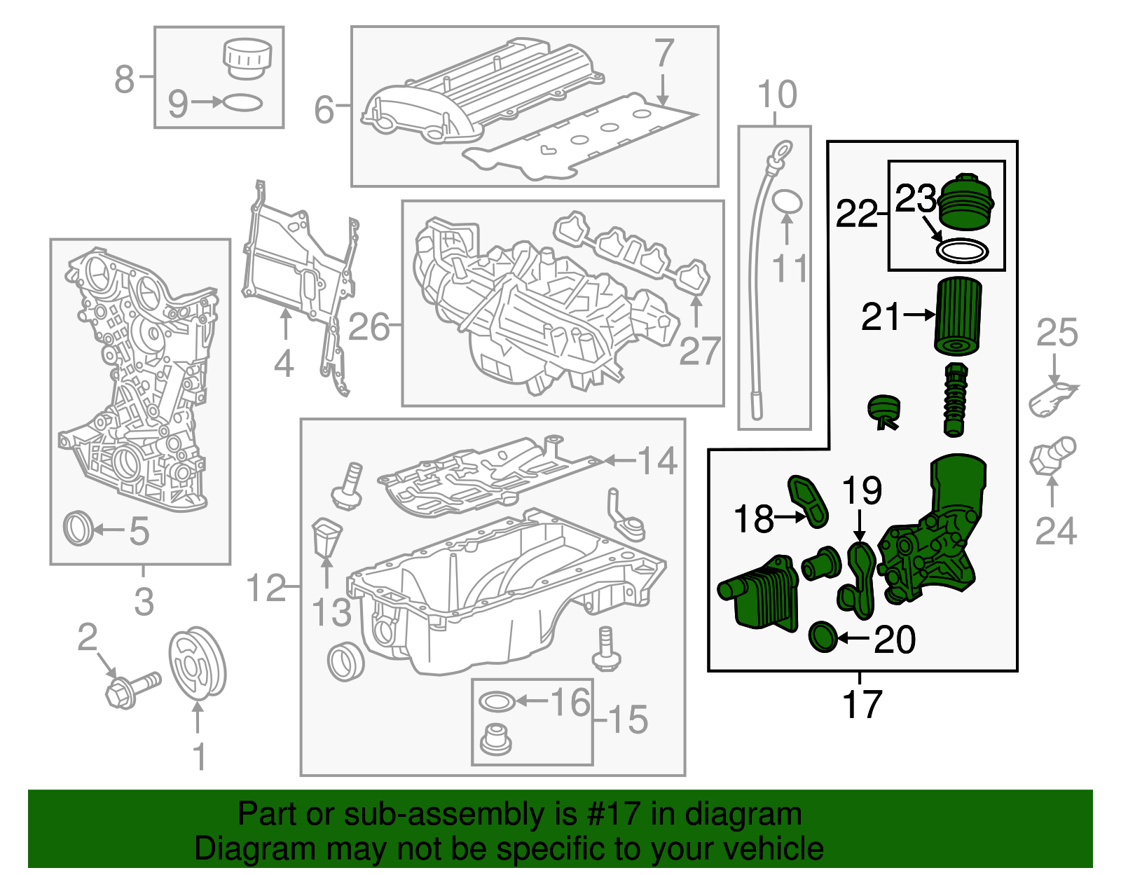 2011-2021 GM Engine Oil Cooler and Oil Filter Assembly 55566784 ...