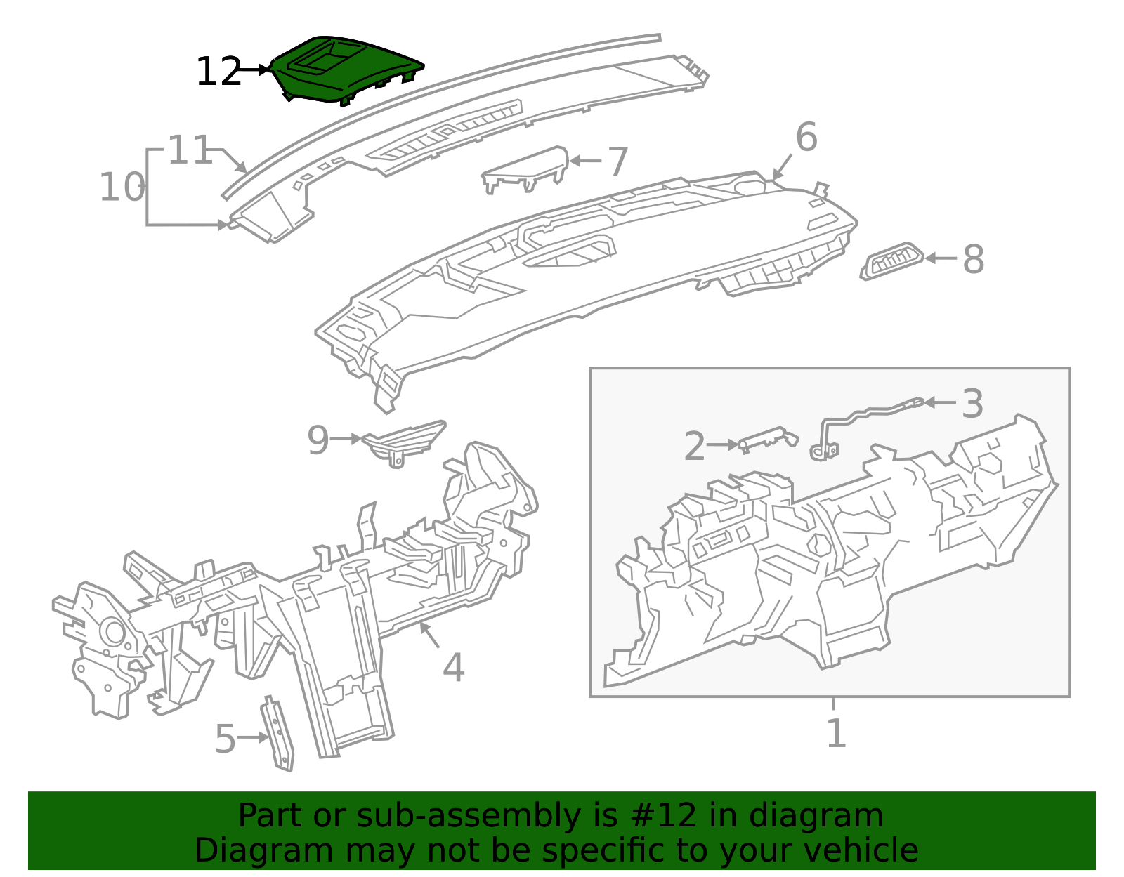 GM Instrument Panel Bezel - Dashboard Frame Trim - Part #85105033 ...