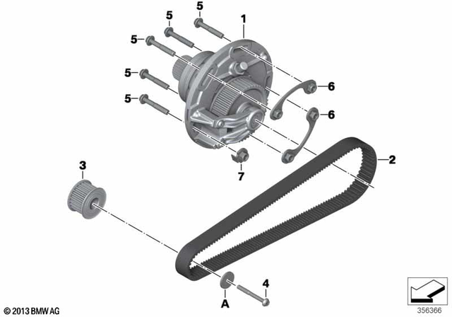 33838545164 - Rear Axle, Rear-Wheel Drive, Suspension: Tooth Belt - Ctd8M 1072 134Z for BMW-Motorrad Image image