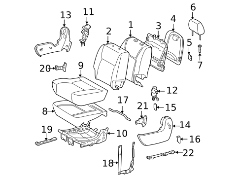 Rear Seat Components for 2005 Toyota Sienna #5