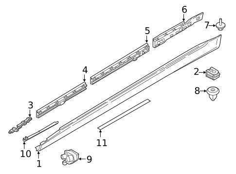 Exterior Trim - Pillars for 2021 BMW 745e xDrive #0