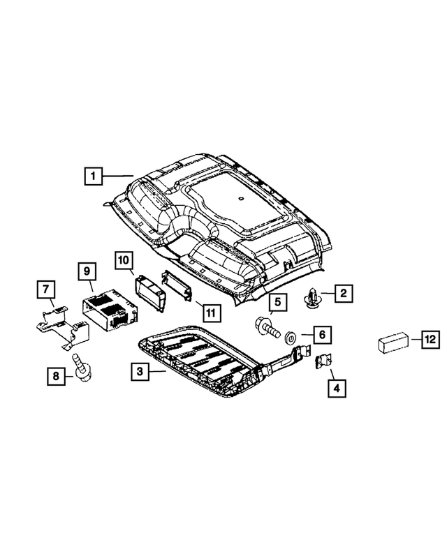 1HA89NCVAA - Interior Trim: Headliner, Front for Mopar Image
