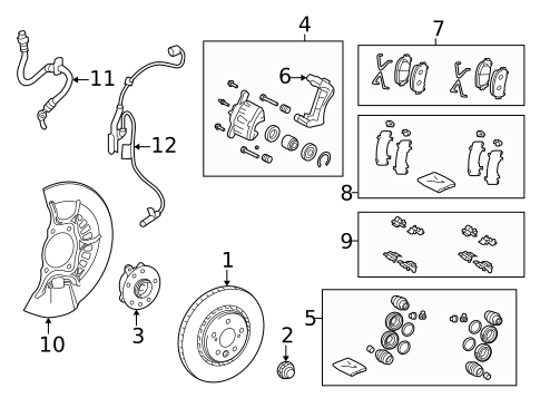 Front Brakes for 2016 Lexus RX450h #1