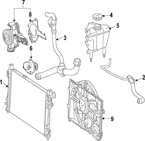 Radiator & Components for 2009 Mercedes-Benz GL 450 #2
